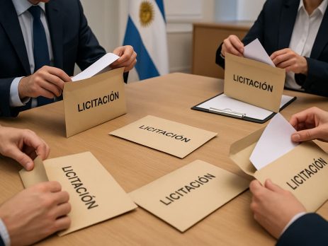 Imagen genérica de una licitación en la que se están abriendo los sobres con las ofertas